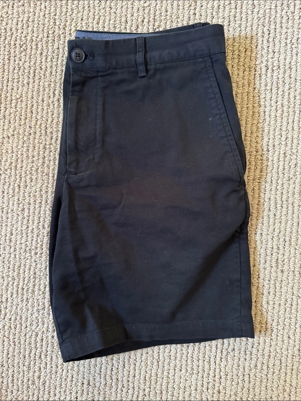 Club Monaco Black Flat-Front Chino Shorts